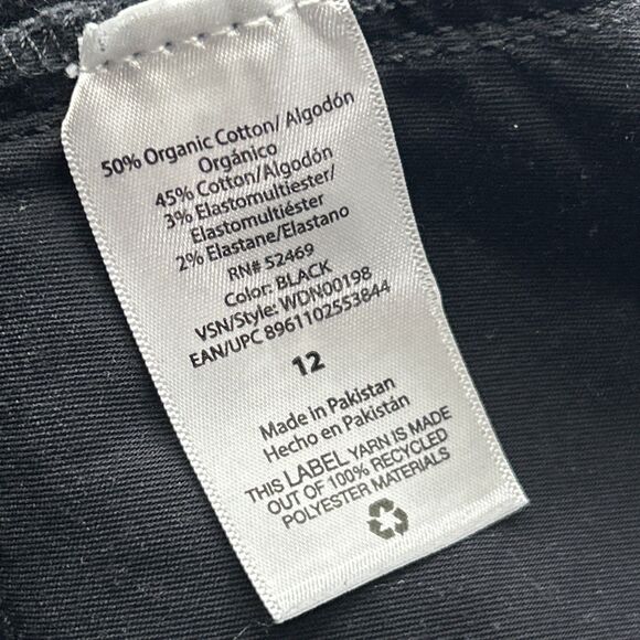 Free Assembly Women's Size 12 High Rise Full Wide Straight Black Jeans Grunge - Picture 9 of 10